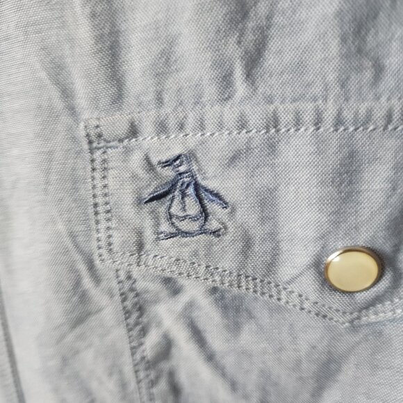 Original Penguin Heritage Slim Men's Button Down Long Size XXL Blue Casual EUC - Picture 3 of 10